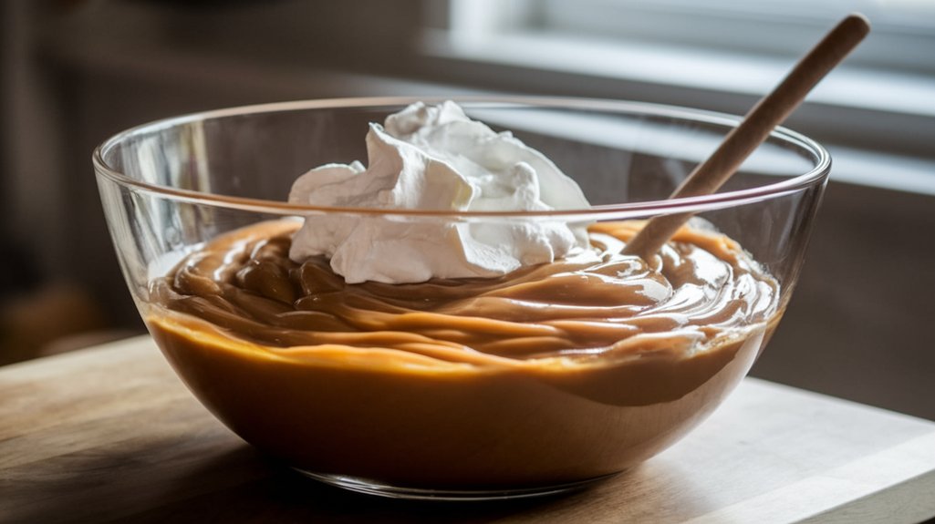 gently fold in whipped cream