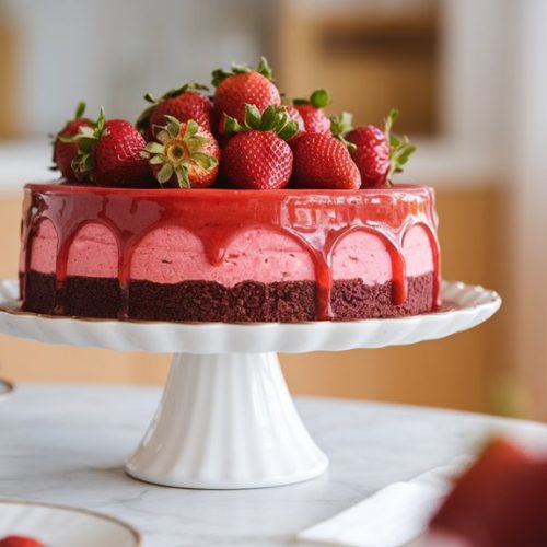 indulgent dessert with strawberries