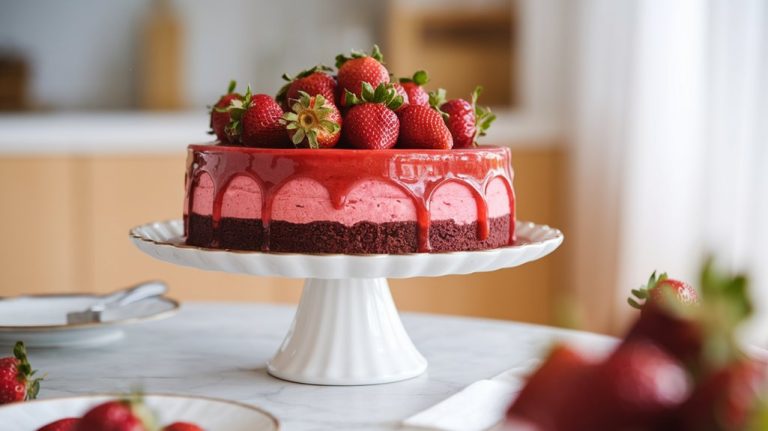 indulgent dessert with strawberries
