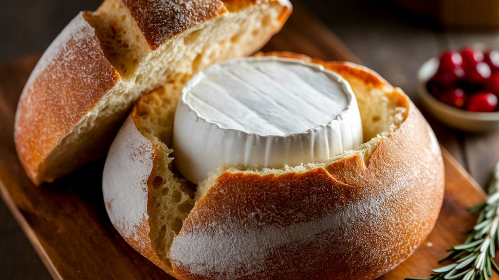 insert brie into bread