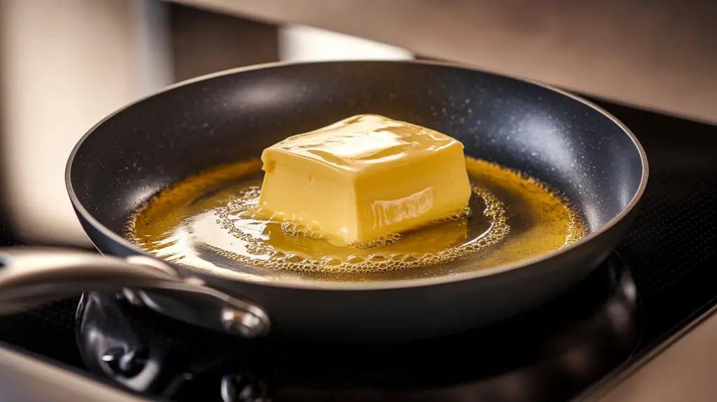 melt butter in pan