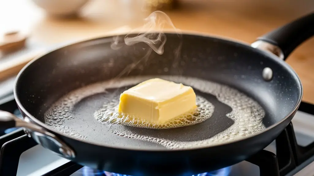 melt butter in pan