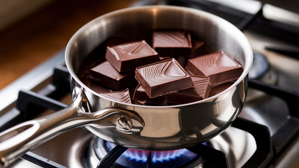 melt chocolate in saucepan