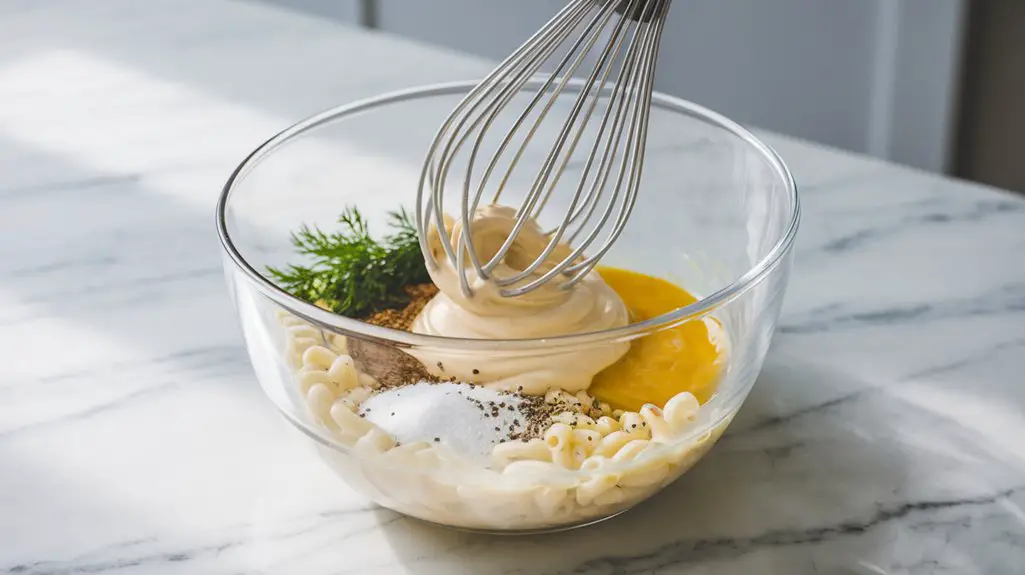mix dressing ingredients thoroughly