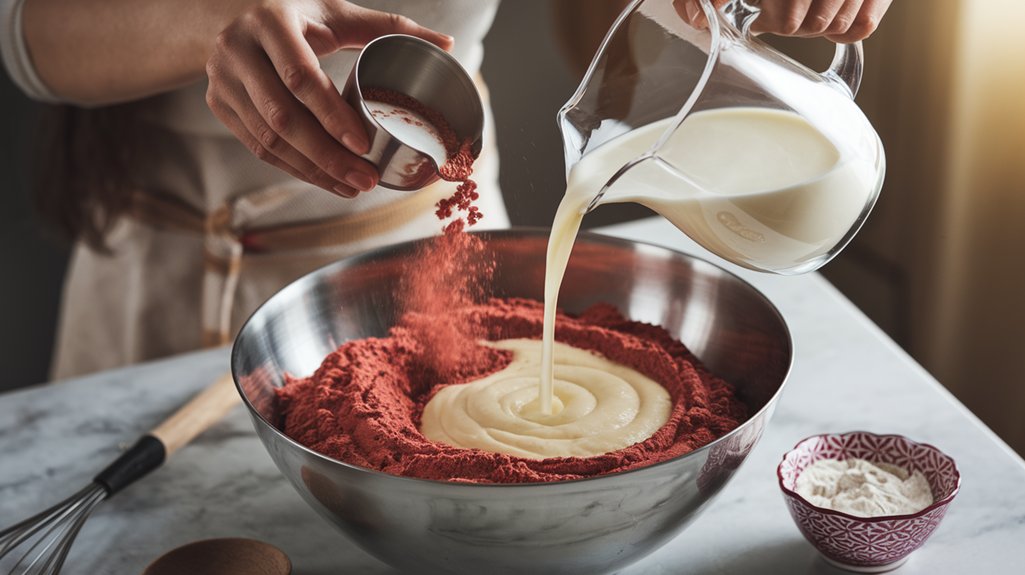 mix dry and wet ingredients