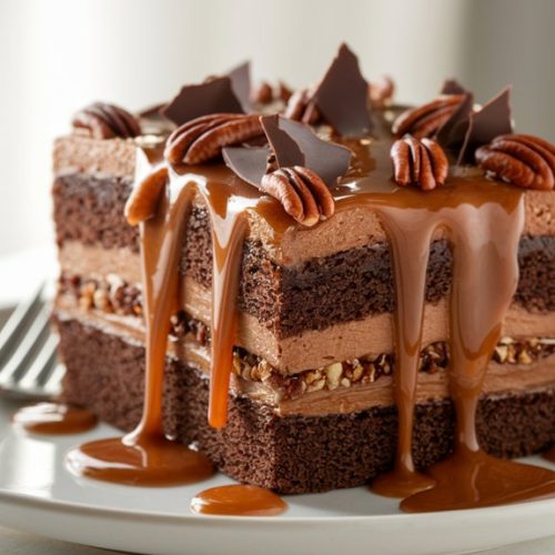 pecan caramel chocolate dessert