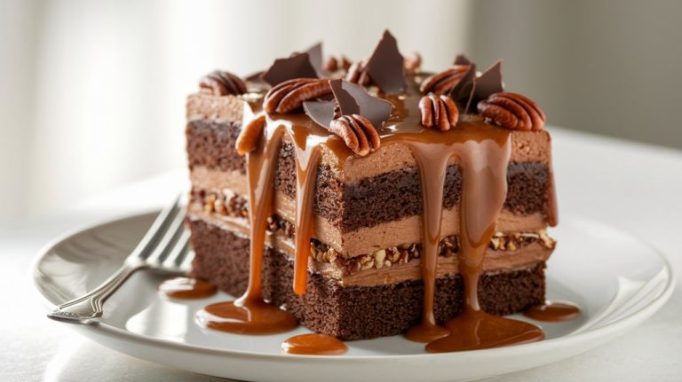 pecan caramel chocolate dessert