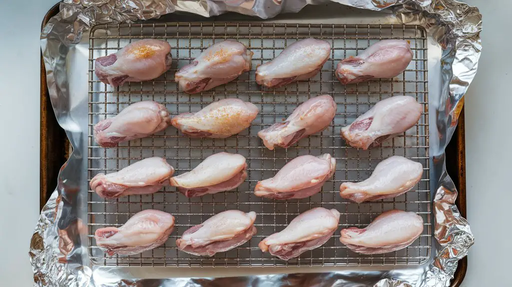 place wings on rack