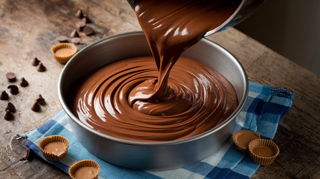 pour batter into dish