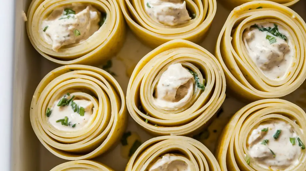 roll and arrange noodles