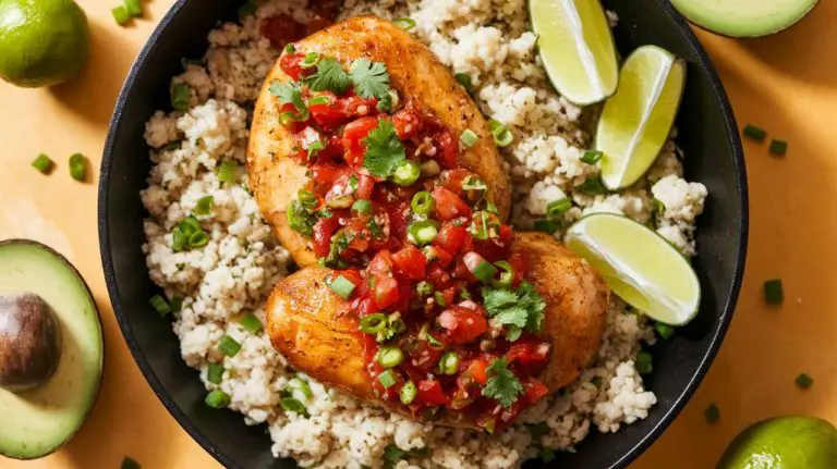 salsa chicken with cauliflower rice