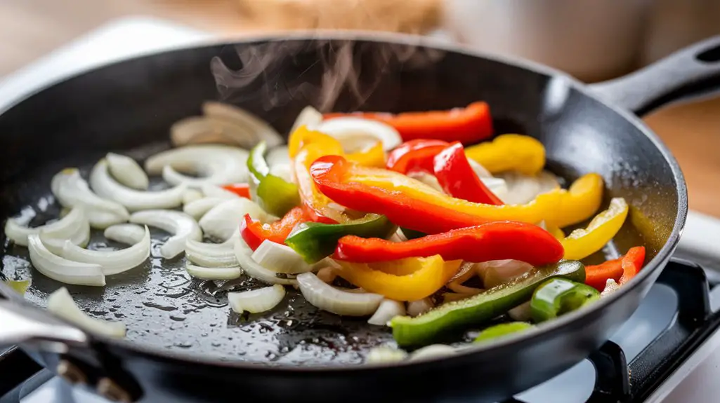 saut onions and peppers