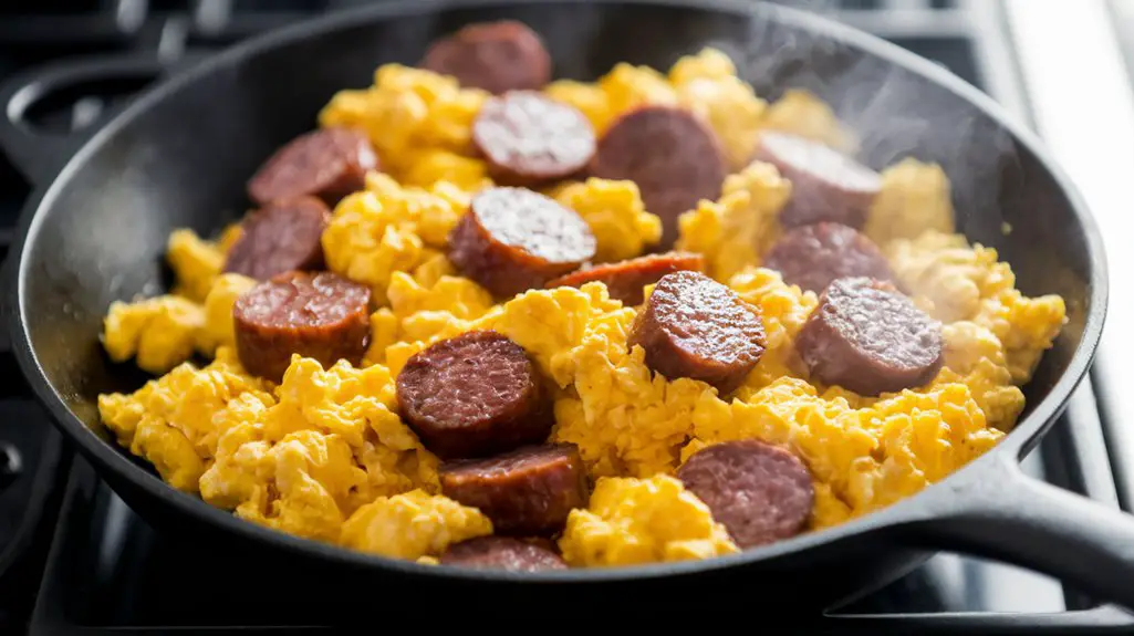 scrambled eggs with sausage