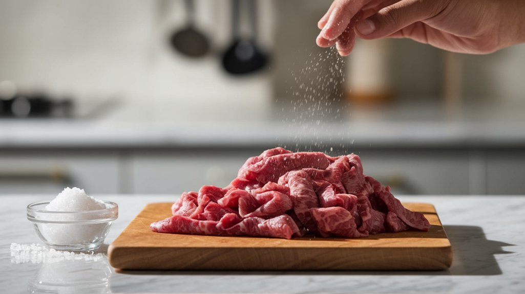 season beef with spices