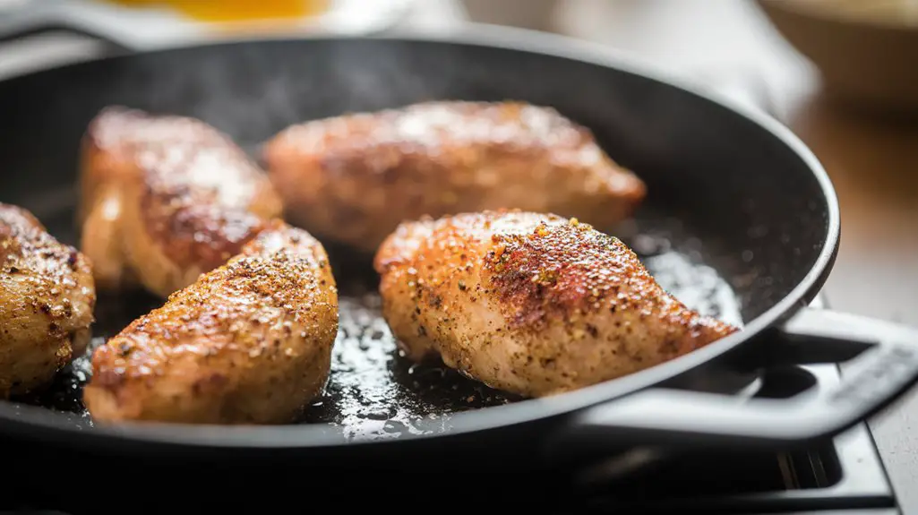 season chicken in skillet