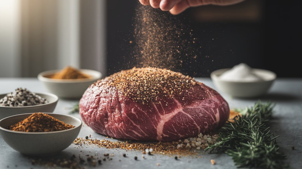 season roast with spices