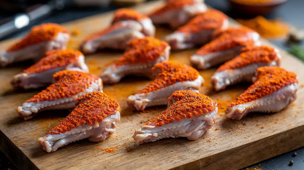 season wings with spices