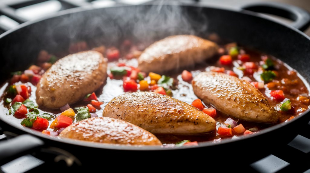 simmer chicken with salsa