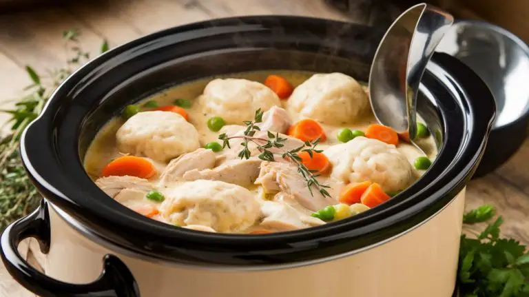 slow cooked chicken and dumplings