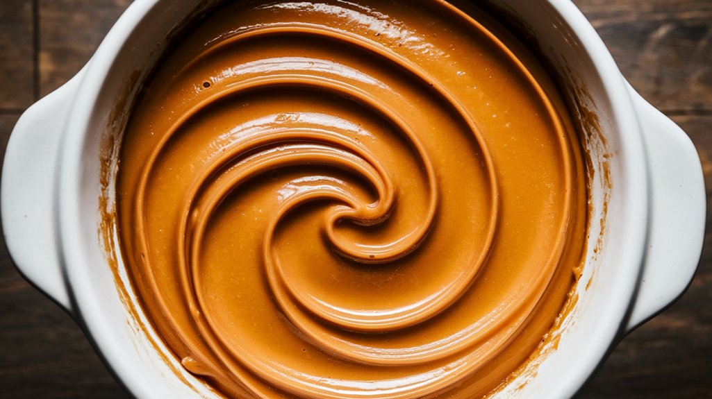 spread mixture in dish