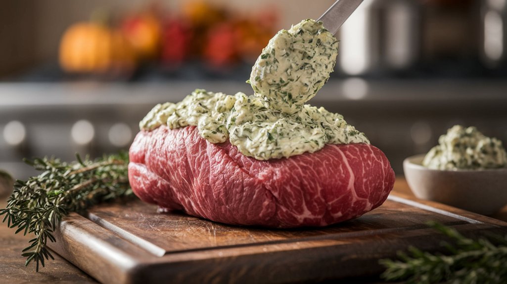 spread mixture on tenderloin