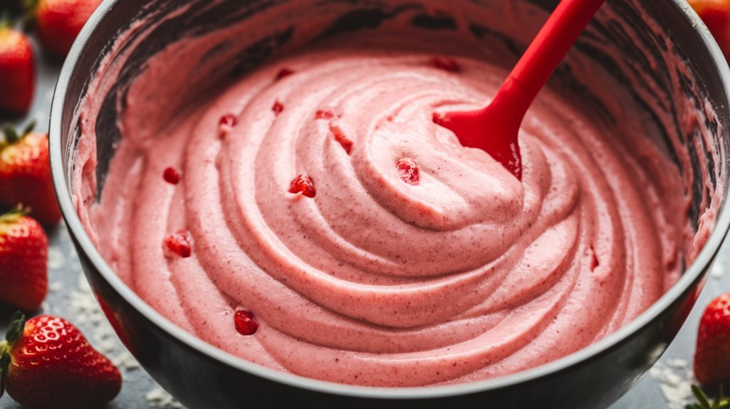 thoroughly mix cake ingredients