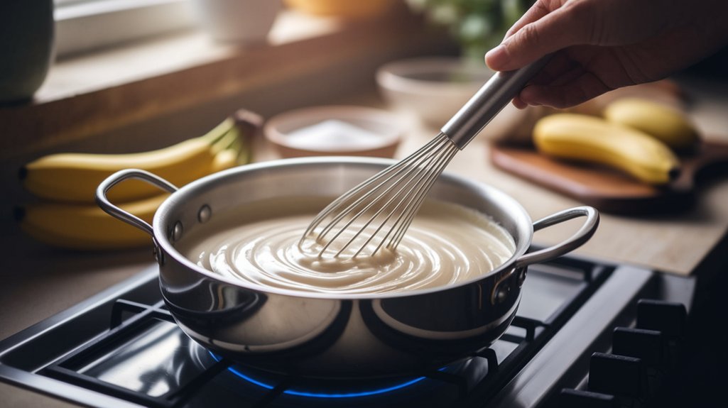 whisk milk to thicken