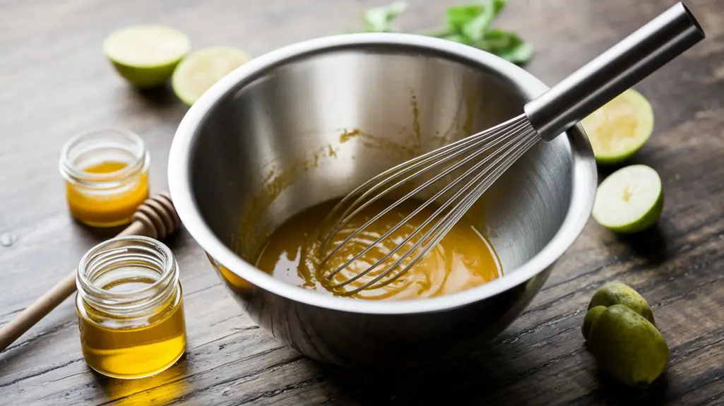 whisk together dressing ingredients