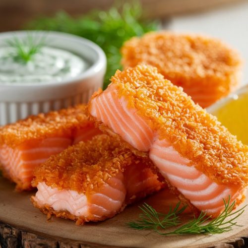 crispy salmon bite sized pieces