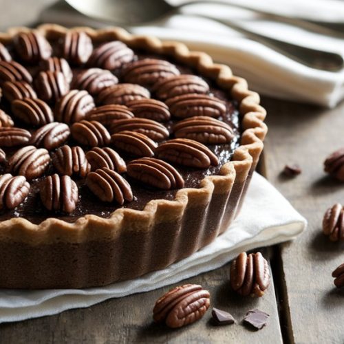 decadent dessert with pecans