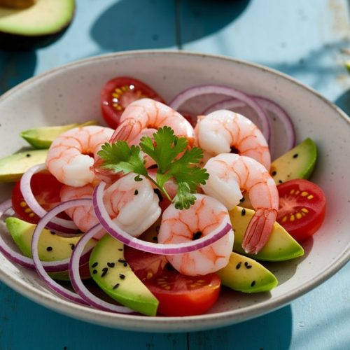 fresh shrimp and avocado