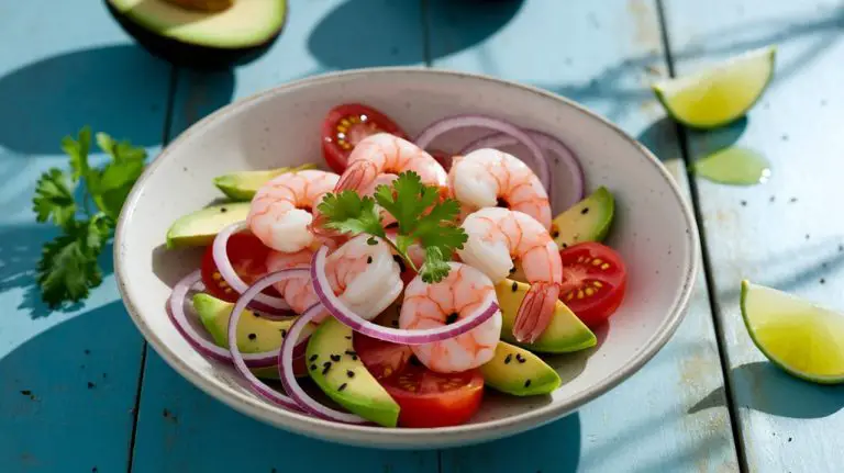 fresh shrimp and avocado