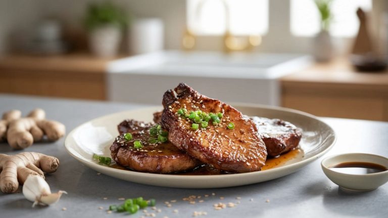 grilled teriyaki pork chops