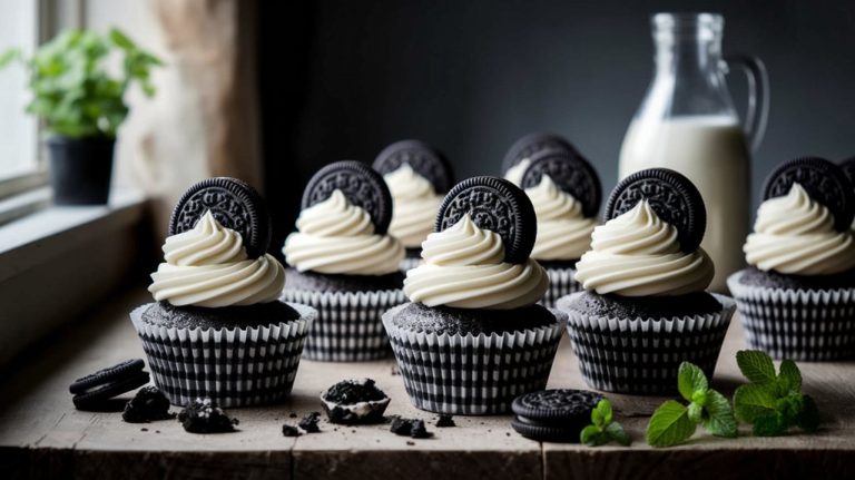 oreo filled chocolate cupcakes