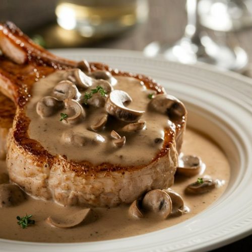 savory mushroom soup pork chops