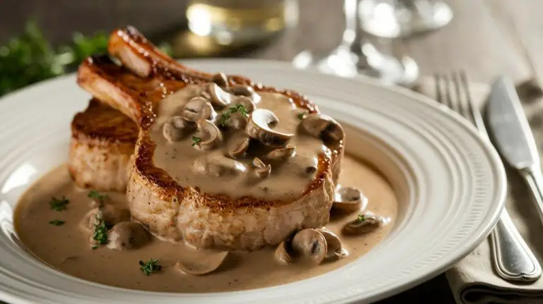savory mushroom soup pork chops