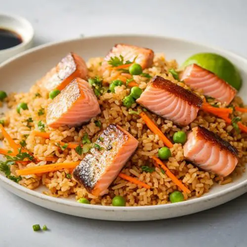 savory salmon rice dish