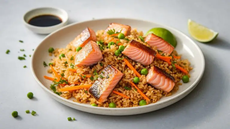 savory salmon rice dish
