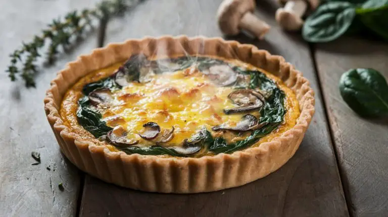 savory spinach mushroom quiche