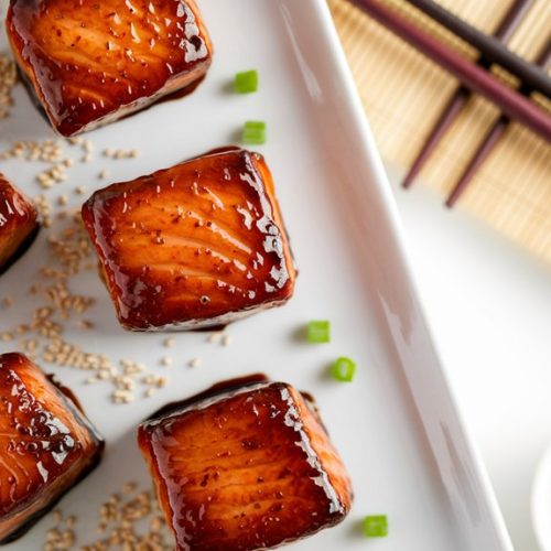 savory teriyaki salmon bites
