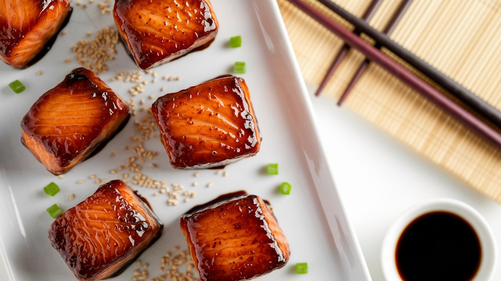 savory teriyaki salmon bites