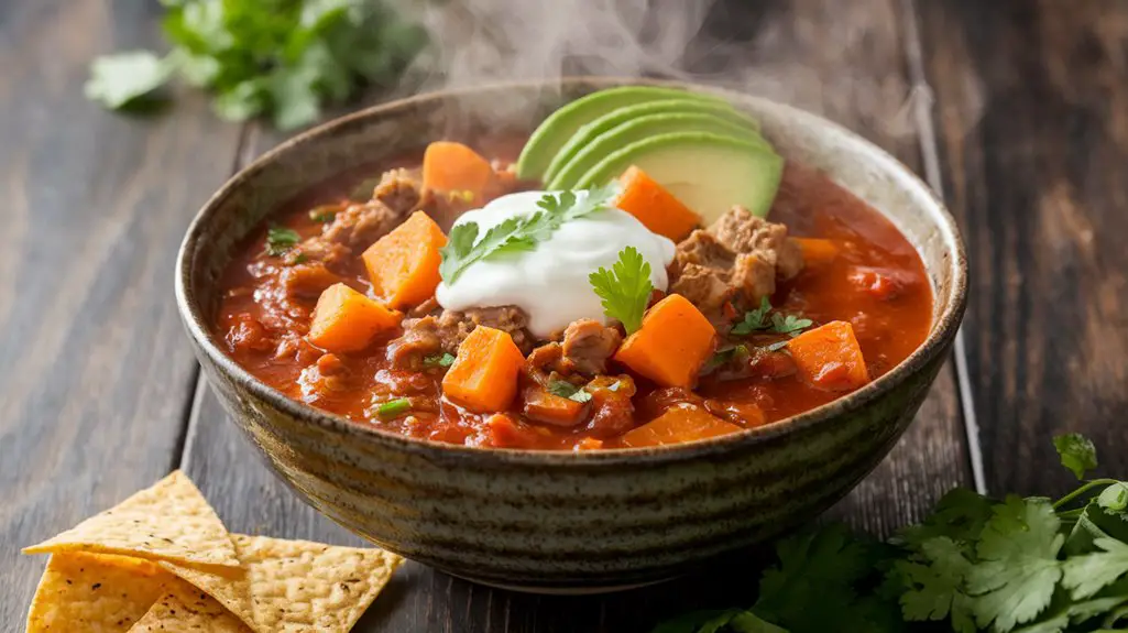 savory turkey sweet potato chili