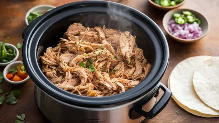 slow cooked pulled chicken dish