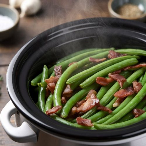 slow cooked seasoned green beans