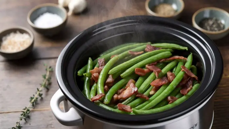 slow cooked seasoned green beans
