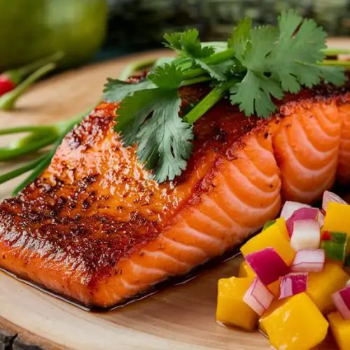 spicy marinated salmon dish
