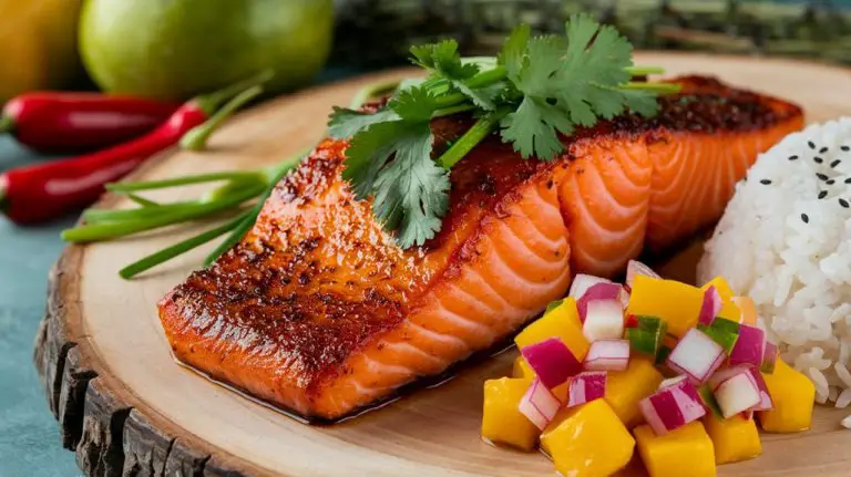 spicy marinated salmon dish