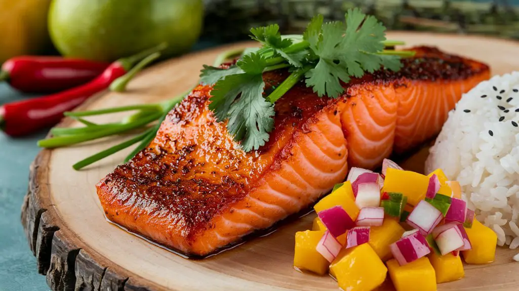 spicy marinated salmon dish