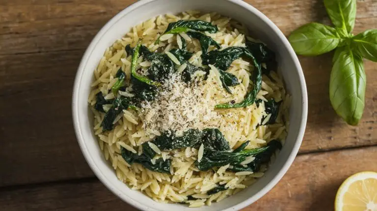 spinach and orzo dish