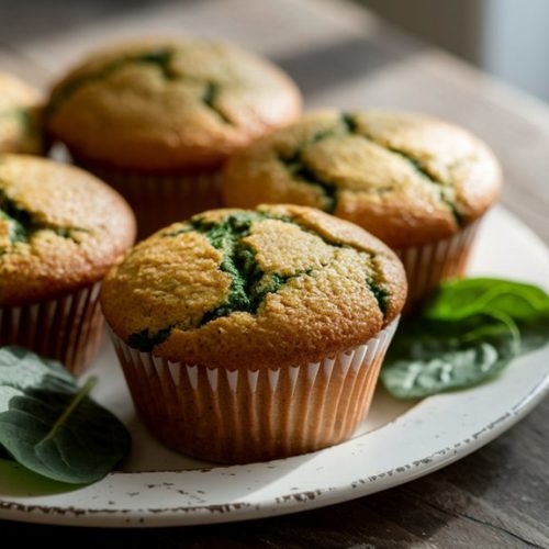 spinach filled baked muffins